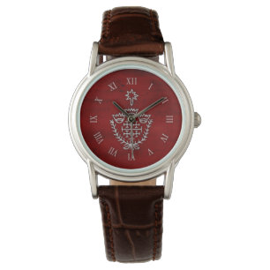 Jerusalem Cross pilgrimage tattoo stamp red Watch