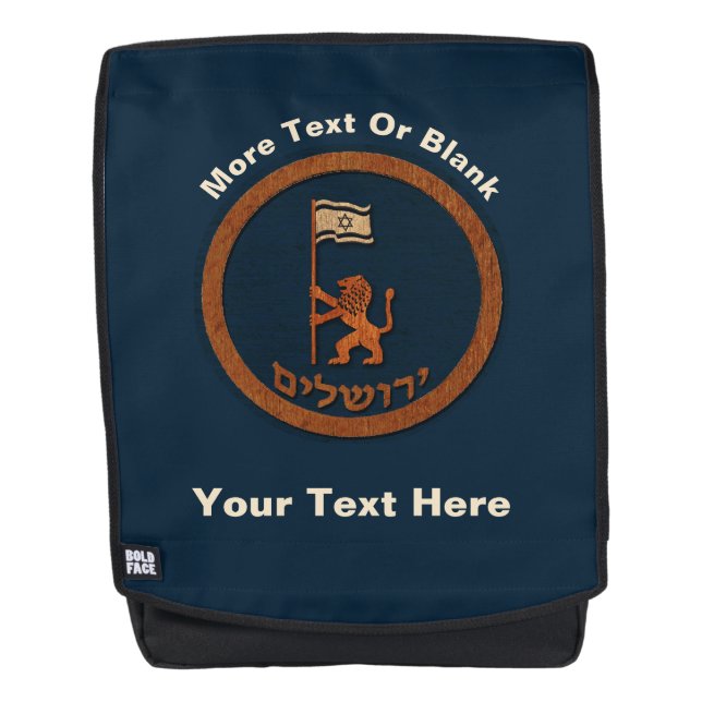 Jerusalem Day Lion With Flag Backpack (Front)