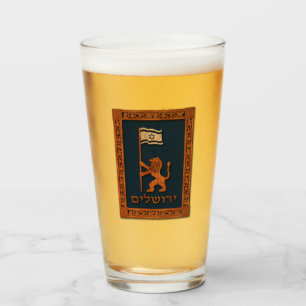 Jerusalem Day Lion With Flag Glass