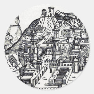 Jerusalem during the reign of Solomon  Classic Round Sticker