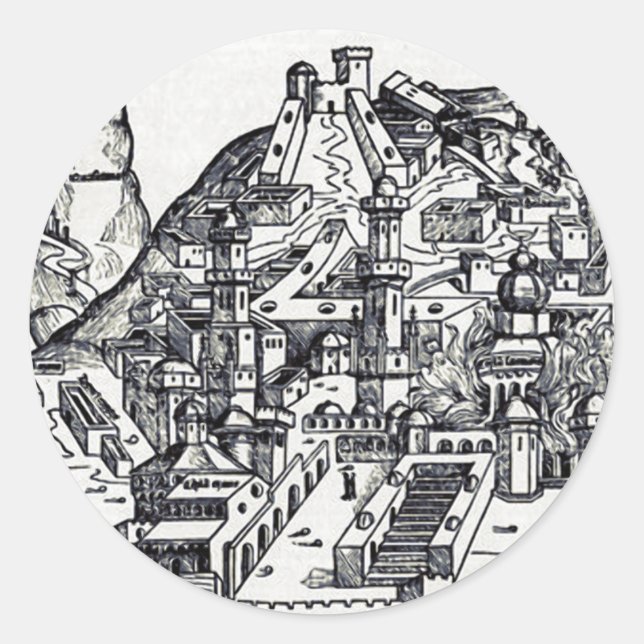 Jerusalem during the reign of Solomon  Classic Round Sticker (Front)