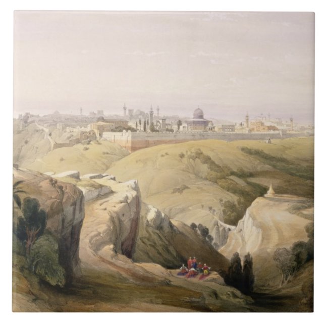 Jerusalem from the Mount of Olives, April 8th 1839 Tile (Front)