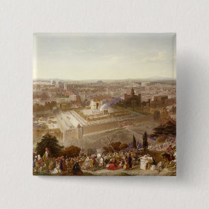 Jerusalem in her Grandeur, engraved by Charles Mot 15 Cm Square Badge