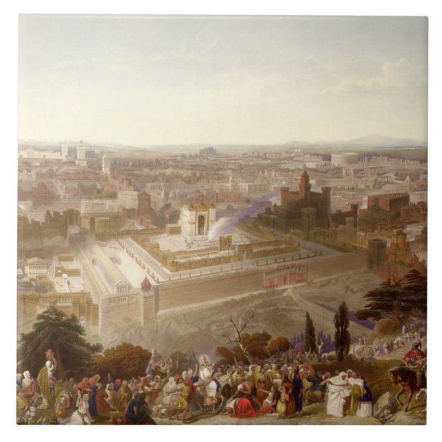 Jerusalem in her Grandeur, engraved by Charles Mot Tile (Front)