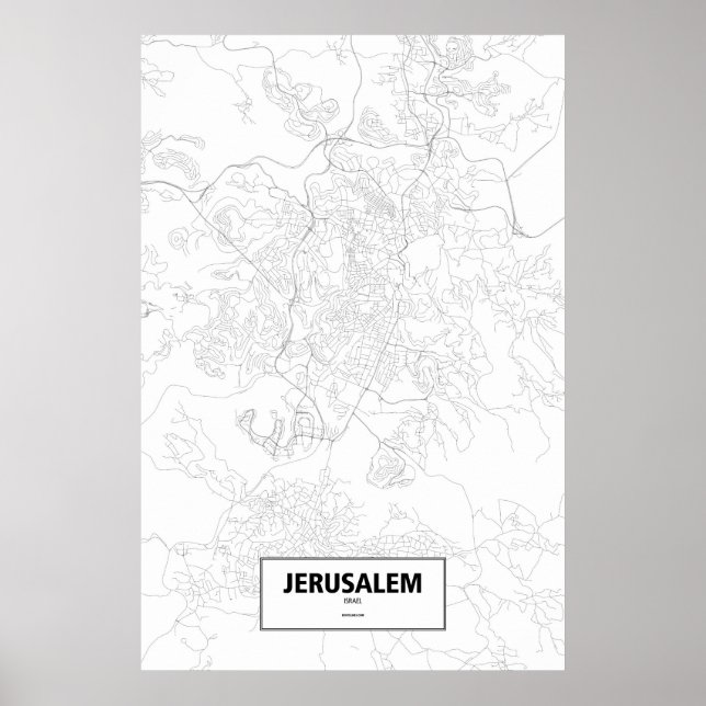 Jerusalem, Israel (black on white) Poster (Front)