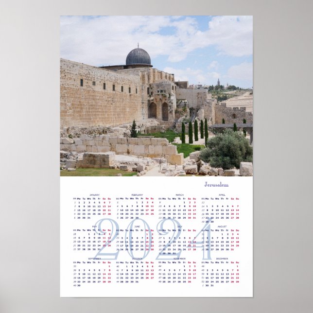 Jerusalem, Israel. Calendar 2024 Poster (Front)