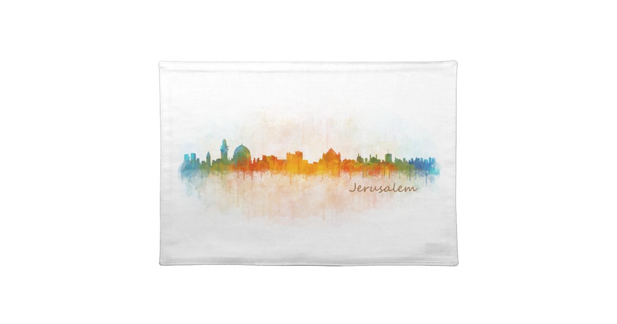 Jerusalem Israel City Skyline Placemat Zazzle