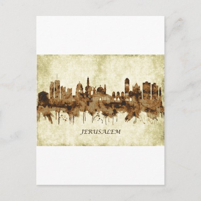 Jerusalem Israel Cityscape Invitation Postcard (Front)