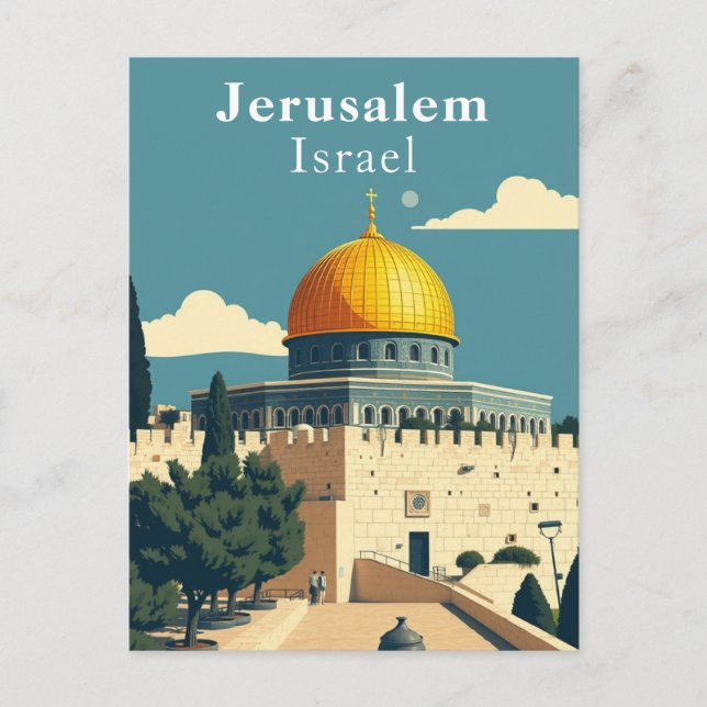 Jerusalem, Israel Iconic Art Postcard (Front)