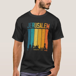 Jerusalem Israel Retro Vintage Sunset Skyline Jeru T-Shirt