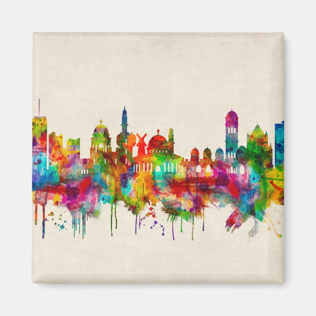 Jerusalem Israel Skyline Magnet (Front)