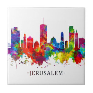 Jerusalem Israel Skyline Tile