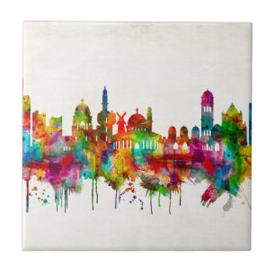 Jerusalem Israel Skyline Tile