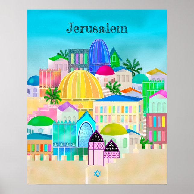 Jerusalem Israel Travel Poster (Front)