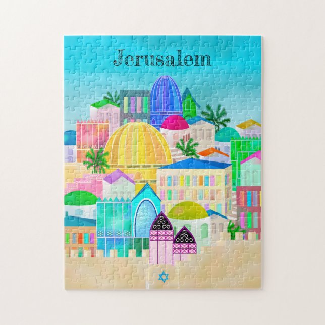 Jerusalem Israel Travel Poster Puzzle (Vertical)