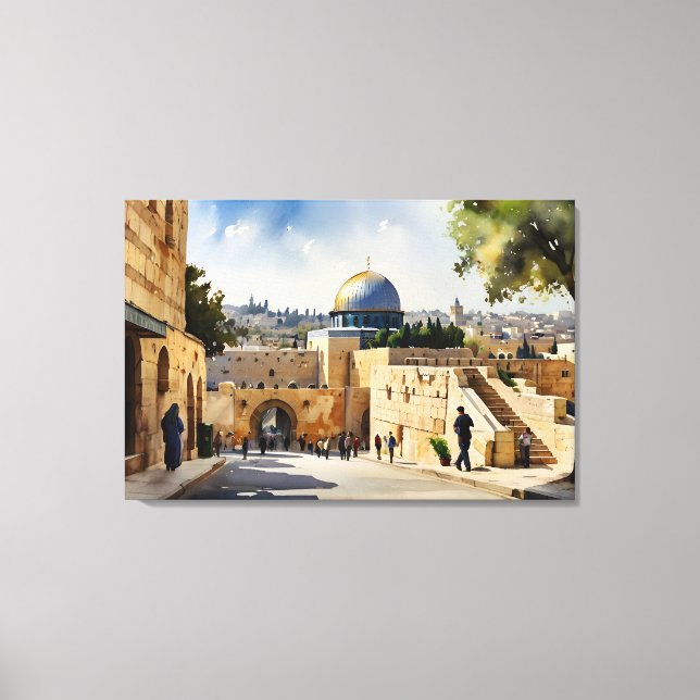 Jerusalem Israel watercolor art Canvas Print (Front)