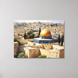 Jerusalem Israel watercolor art Canvas Print