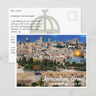 Jerusalem Israel with Wall and Dome of the Rock Postcard