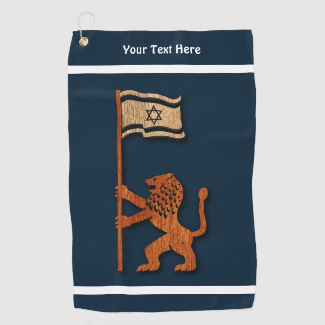 Jerusalem Lion With Flag Golf Towel (Front)