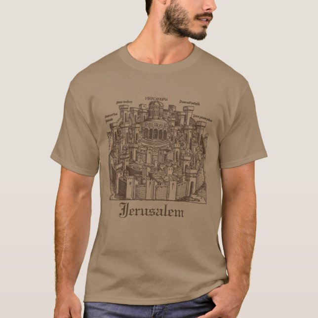 Jerusalem, Mediaeval Woodcut T-Shirt (Front)