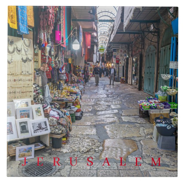 Jerusalem Old City alley ceramic tile (Front)