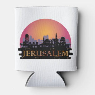 Jerusalem Old City Skyline - Israel Travel Can Cooler