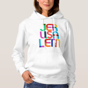 Jerusalem Palestine Israel Pop Art Letters Hoodie