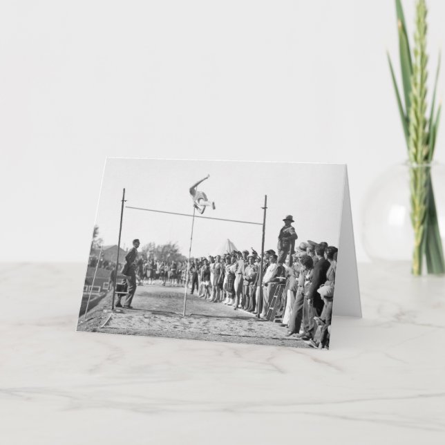 Jerusalem Pole Vault, 1930s Card (Front)