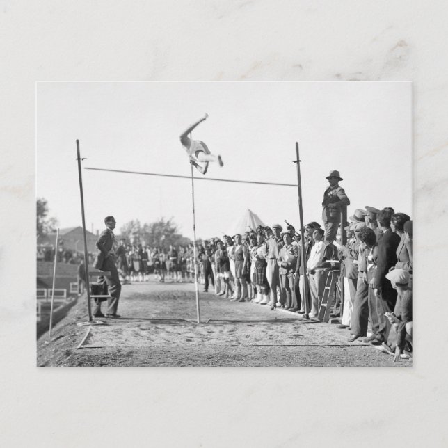 Jerusalem Pole Vault, 1930s Postcard (Front)