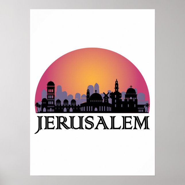 Jerusalem Skyline - Israel Travel Poster (Front)