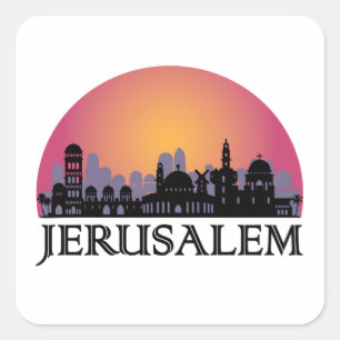 Jerusalem Skyline - Israel Travel Square Sticker