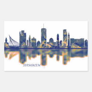 Jerusalem Skyline Rectangular Sticker