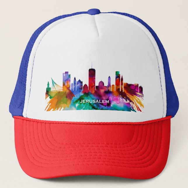 Jerusalem Skyline Trucker Hat (Front)