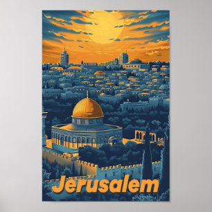 Jerusalem The Holy City Vintage Art Illustration Poster
