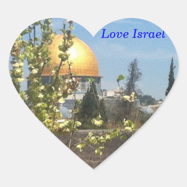 Jerusalem - The Temple Mount Heart Sticker (Front)