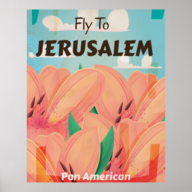 Jerusalem Vintage Travel Poster (Front)