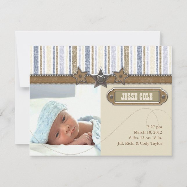 Jesse Colse Birth Announcements (Front)