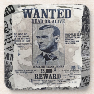 Jesse James Wanted Poster Coaster