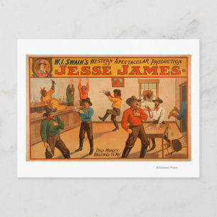 Jesse James Western Spectacular Production Postcard