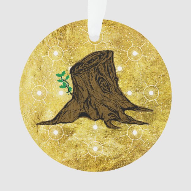 Jesse Tree Sprouting Stump Ornament (Front)