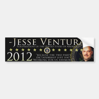 Jesse Ventura 2012 Bumper Sticker - Black