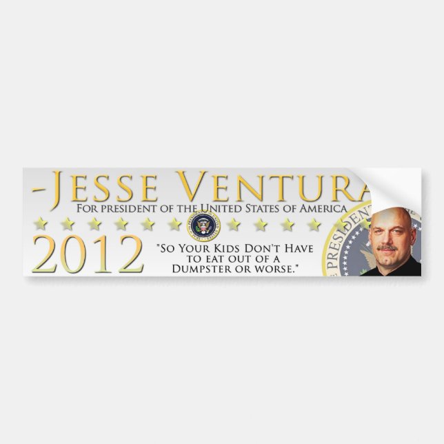 Jesse Ventura 2012 - So Your Kids Don't Have To... Bumper Sticker (Front)