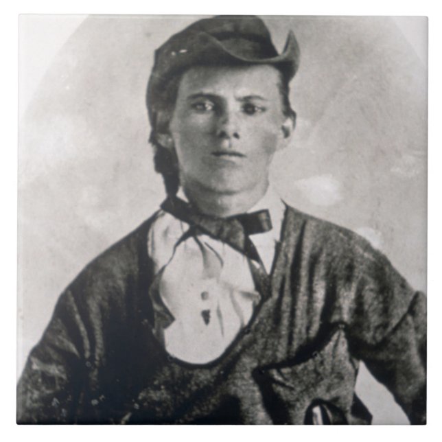 Jesse Woodson James (b/w photo) Tile (Front)