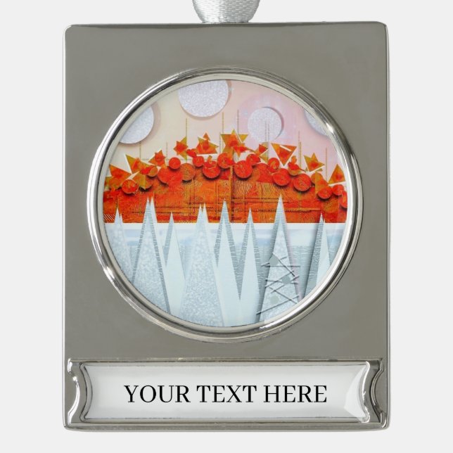 JESSICA ANNE FRANK "WINTER"  SILVER PLATED BANNER ORNAMENT (Front)