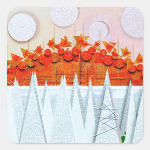 JESSICA ANNE FRANK "WINTER" Thank You Card Square Sticker