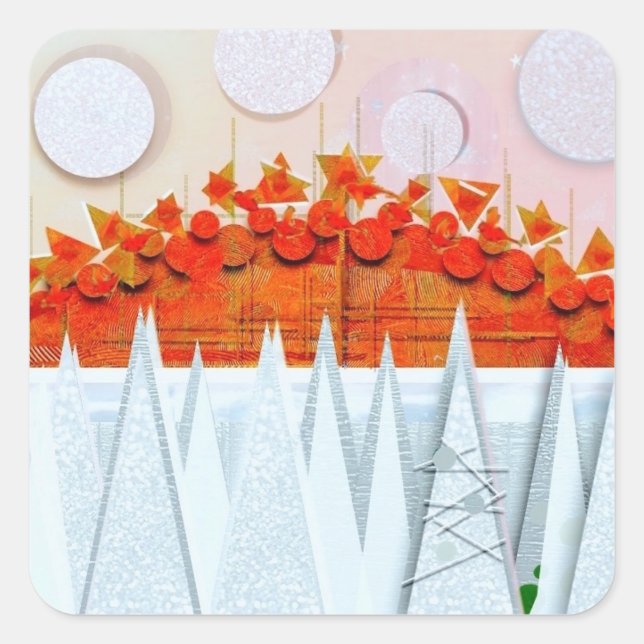 JESSICA ANNE FRANK "WINTER" Thank You Card Square Sticker (Front)