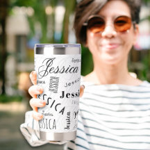 Jessica Custom Name Black White 