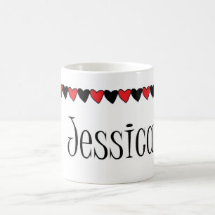 Jessica Hearts Name Coffee Mug