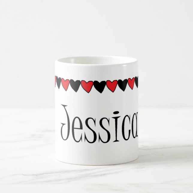 Jessica Hearts Name Coffee Mug (Center)
