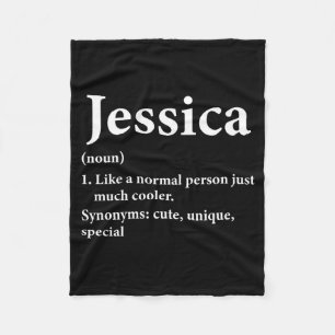 Jessica Name Definition Funny D Fleece Blanket